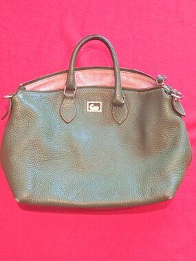 Dooney & Bourke Green Pebbled Leather Tote Satchel Purse